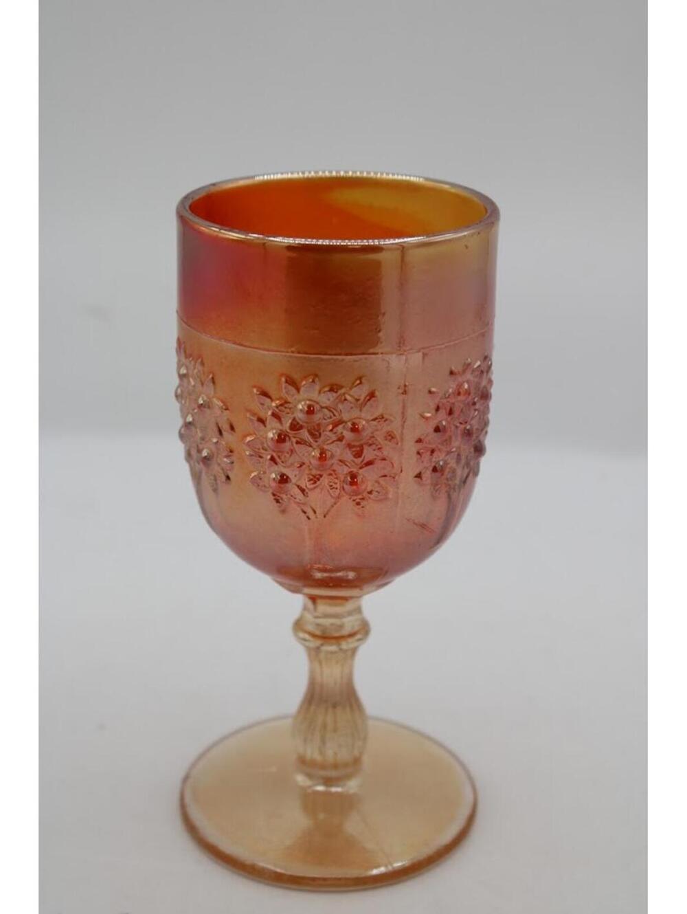 Vintage Fenton Glass Marigold Carnival Glass Tree Goblet 5.5" Tall 2.5" Wide